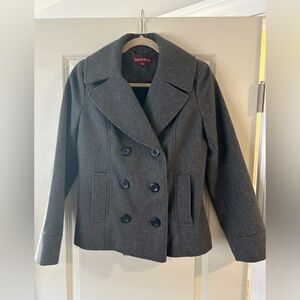 Merona Womens Small Wool Blend
Pea Coat Winter Coat Gray- Target
